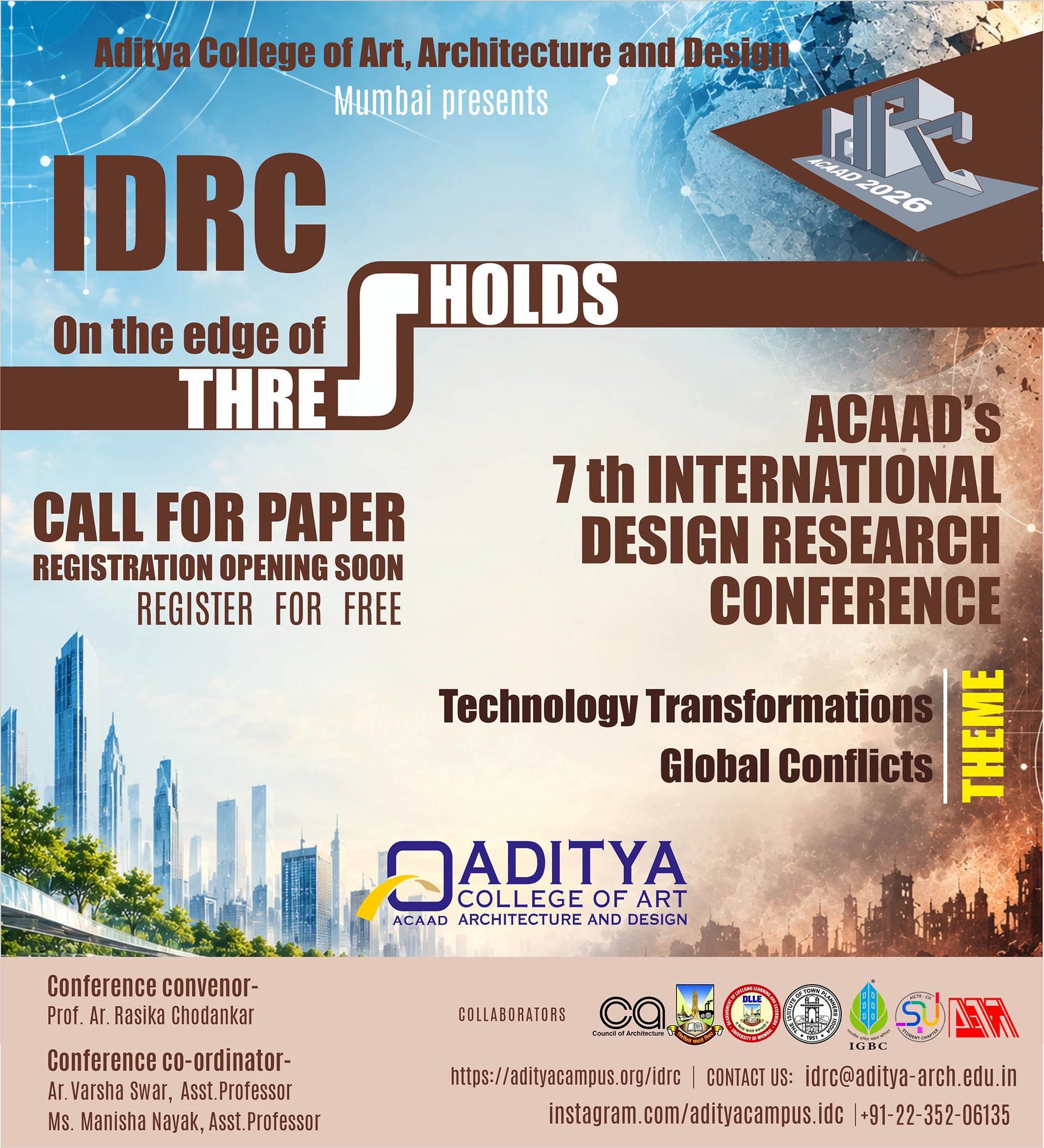 WELCOME TO ACA's 6th INTERNATIONAL DESIGN RESEARCH CONFERENCE